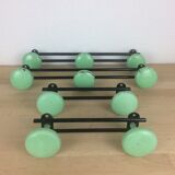 4 vintage wall hooks 50s, 10 green balls