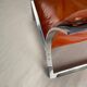 Set of Chromed Metal and Leather Armchairs by Vittorio Introini for Saporiti, 1965
