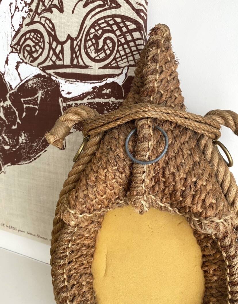 Mirror with rope and hemp from the 1960s.