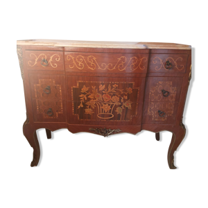 Commode avec marquetterie - dessus