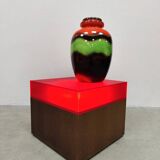 Table d'appoint vintage en bois et acrylique avec caisson lumineux « Lumière rouge »
