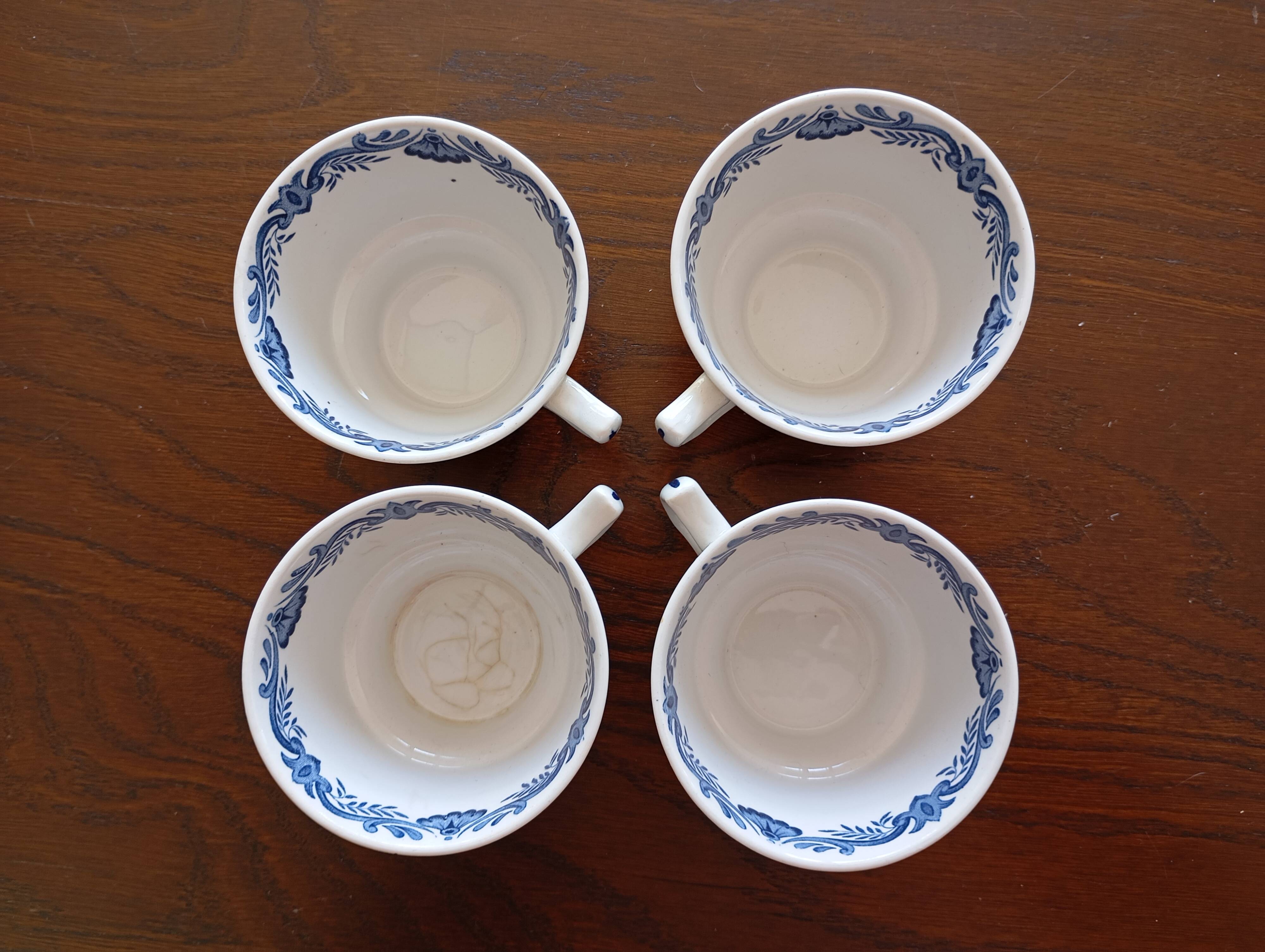 4 Ridgway (Staffordshire) blue "Windsor" English cups