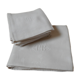 Damask cotton tablecloth and towels