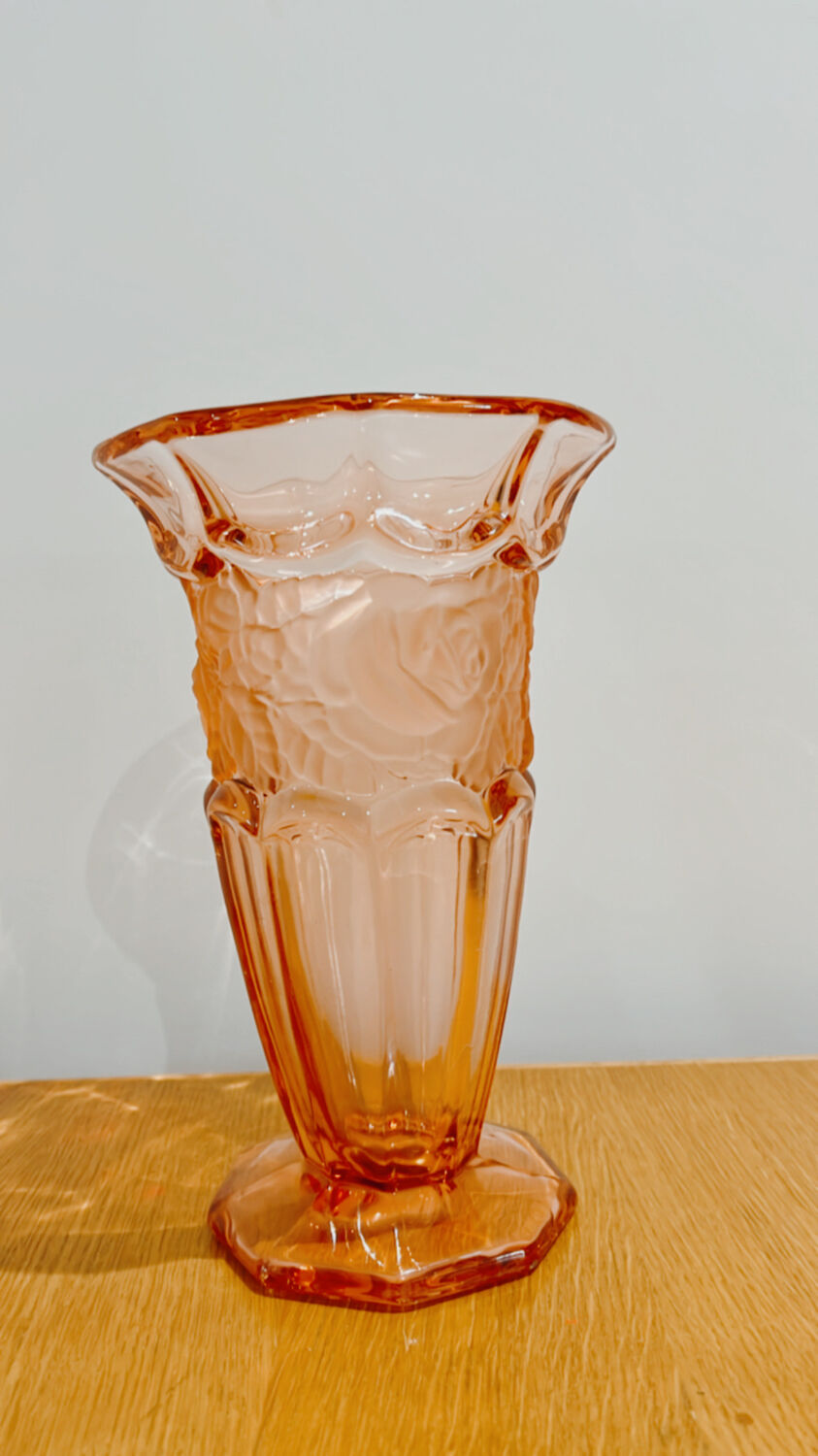 Pink art deco vase