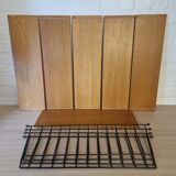 Scandinavian wall shelves teak & metal, 1960s