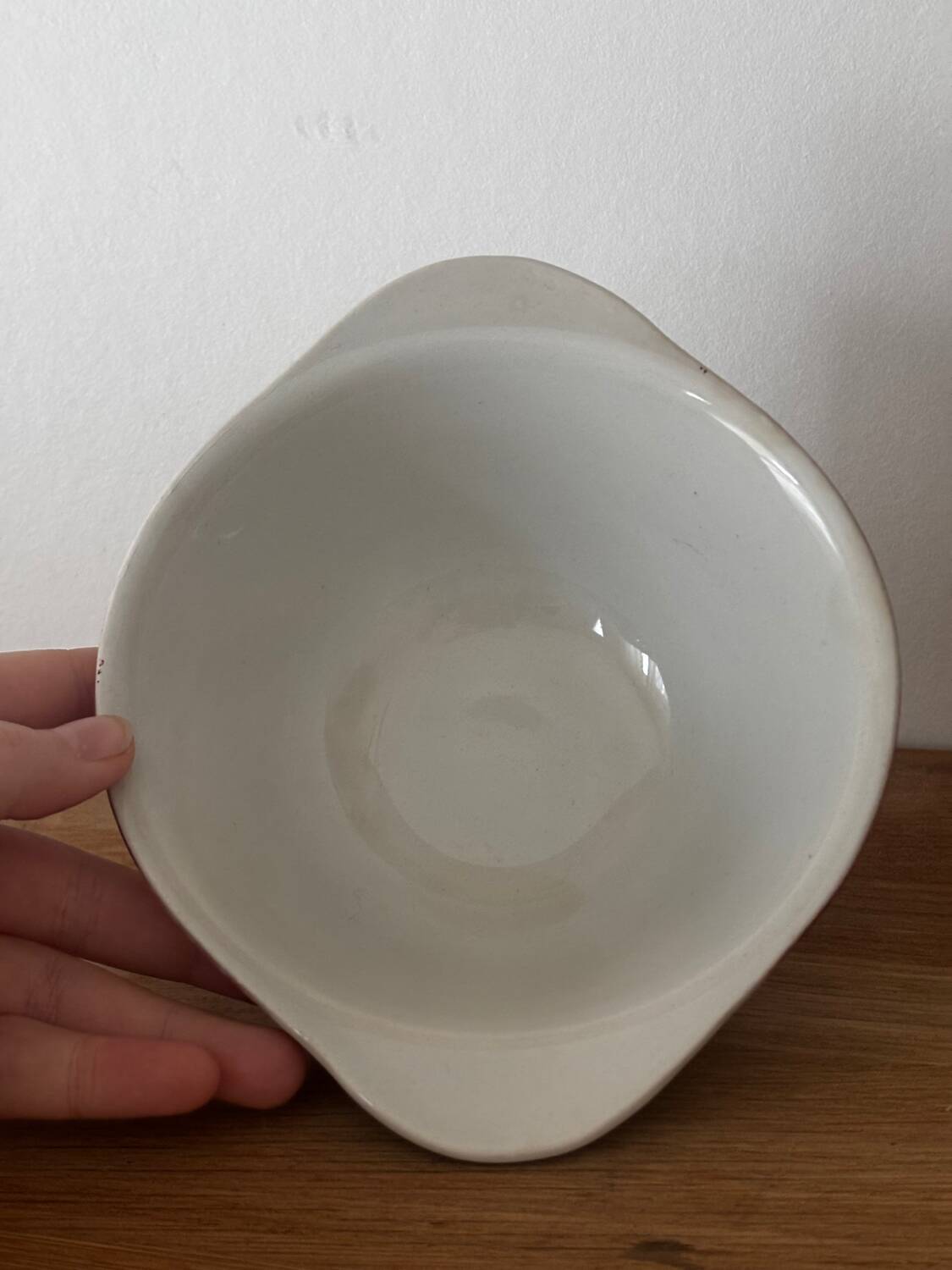 Vintage earthenware bowl with pink floral design from Badonviller.