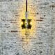 Lampe suspendue vintage en verre fumé et aluminium italien, années 1970