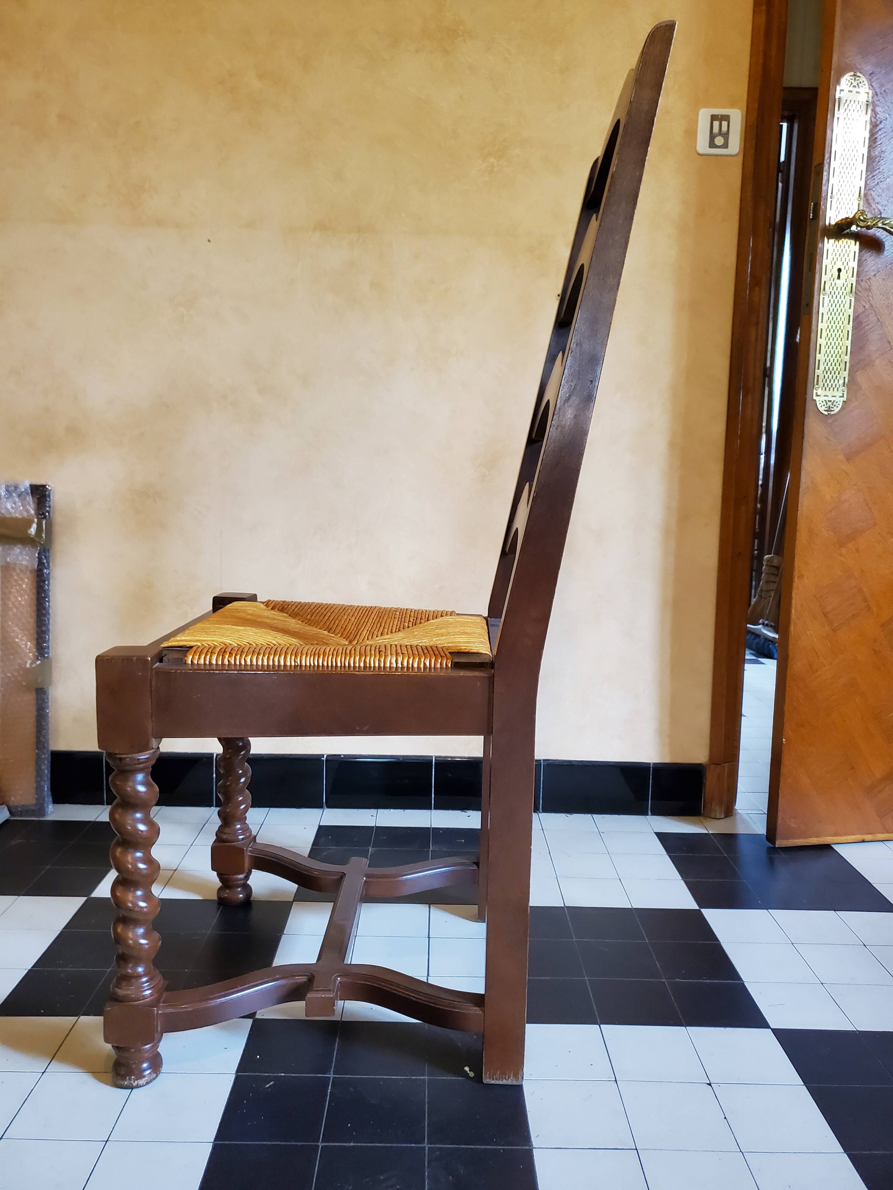 Set of 4 dining chairs Louis XIII style