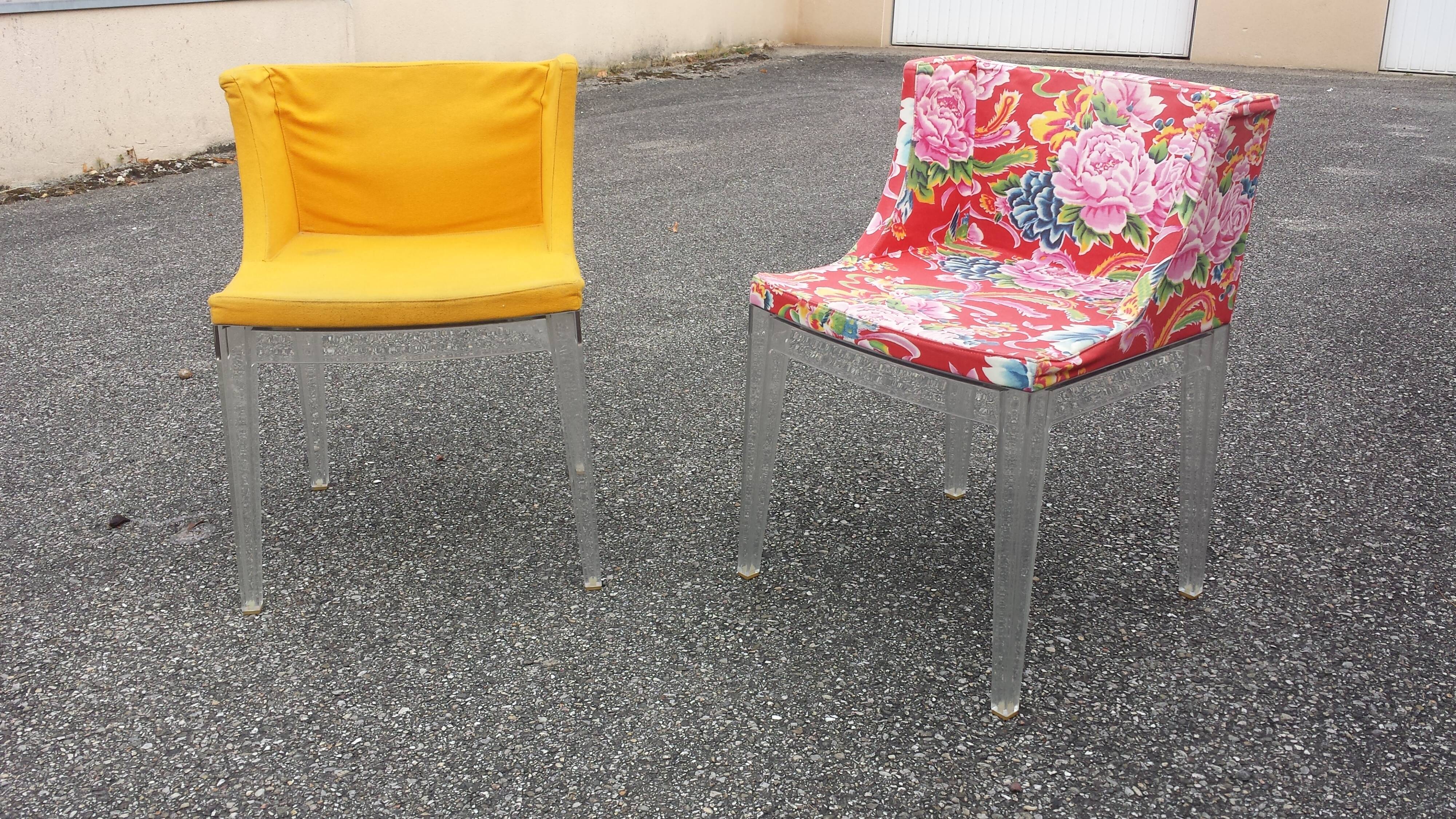 2 fauteuils Mademoiselle Kartell plexi design Philippe Starck