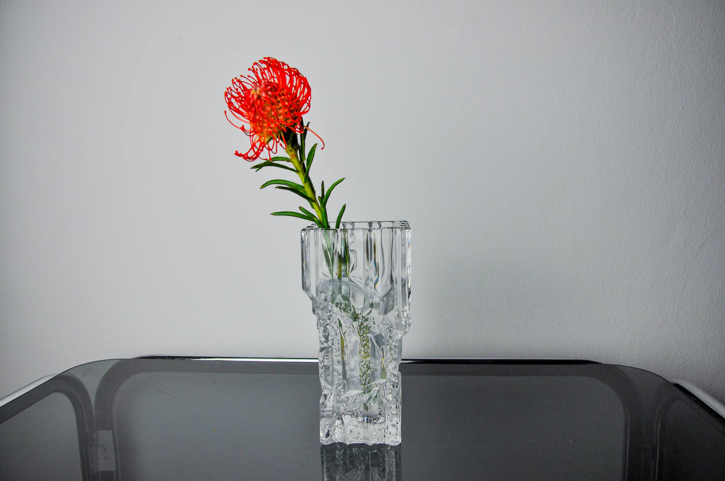 Limburg vase with ice cube effect in glass, Germany, 1970
