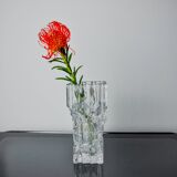 Limburg vase with ice cube effect in glass, Germany, 1970