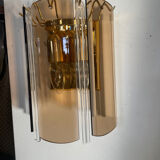 Pair of Italian smoked glass wall lights 1970