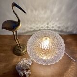 Vintage diamond-point glass globe table lamp