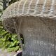 Large painted wicker armchair, 20th century, winter garden