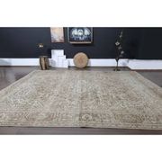 1970s Vintage Persian Handmade Wool Cotton Brown Area Rug 281x370