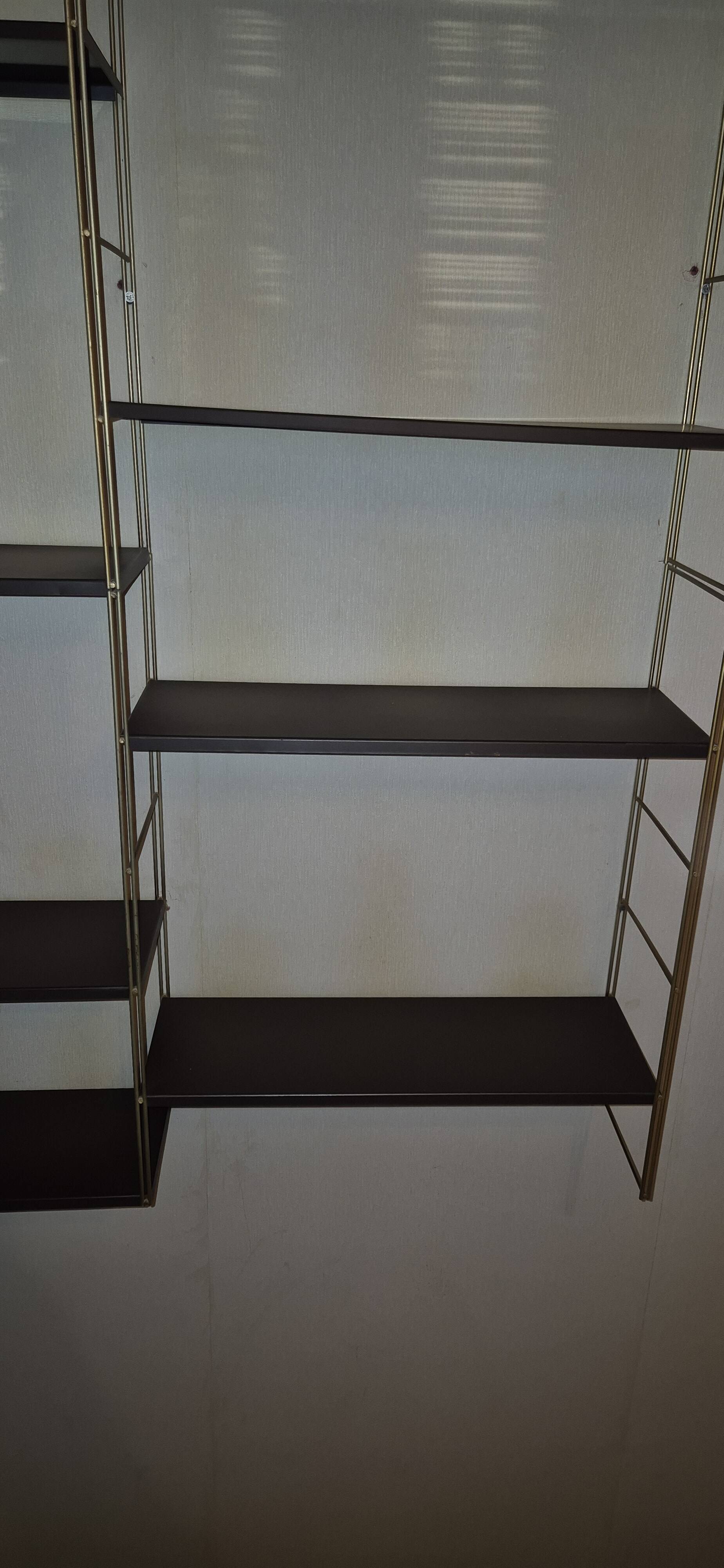 1960s IRON AND SHEET METAL WALL SHELVES
