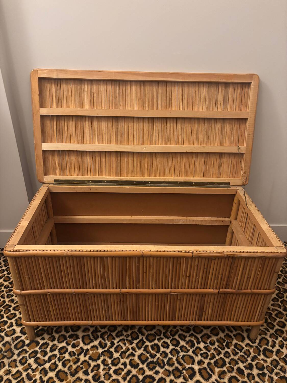 Rattan bank safe, 1950s