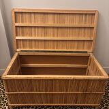 Rattan bank safe, 1950s