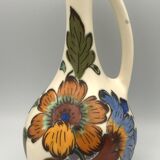 Ancien vase en porcelaine royal gouda hollande décor main signé, 18 cm