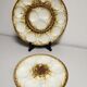 Service à huitres / coquillages vintage de 10 assiettes + 1 plat en faience de longchamp france