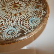 Pat and Joe Rowland Grand Plat Ceramic Scarified Sant-Vicens Perpignan 1970