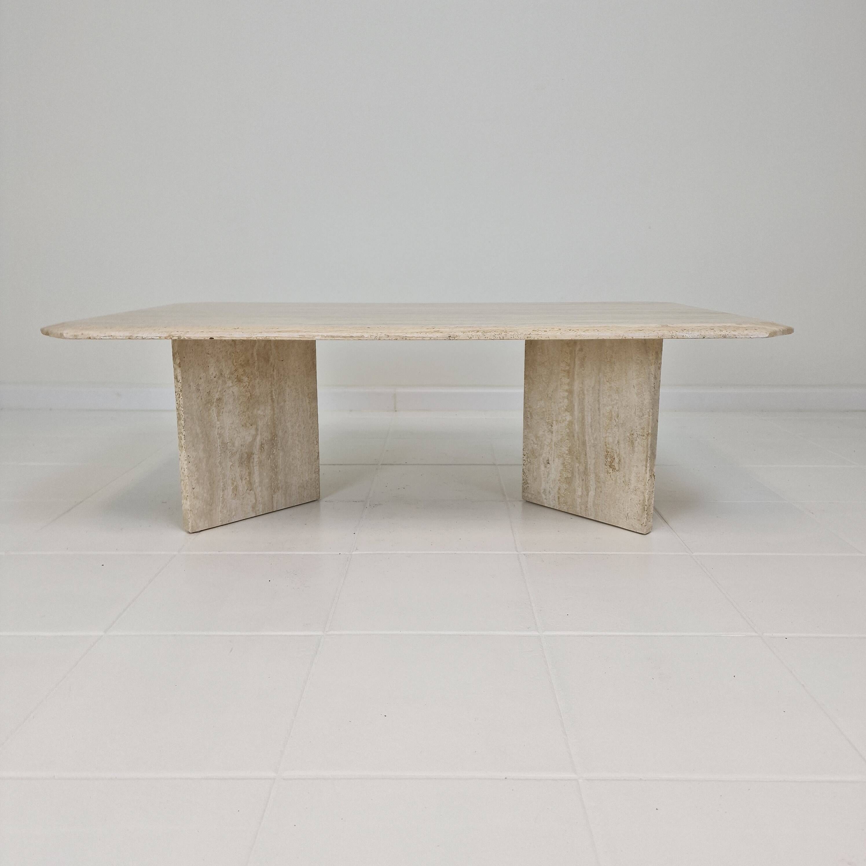 Rectangle Travertine Coffee or Side Table, Italy 1980s