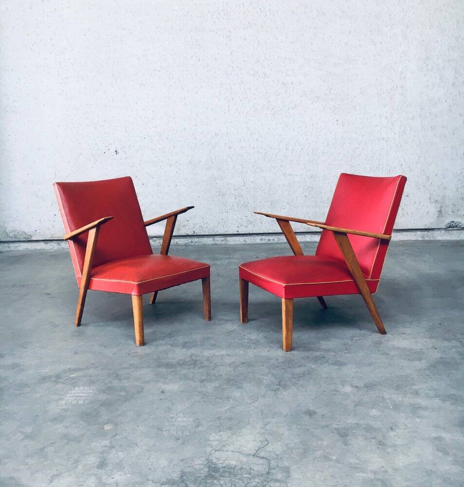 Set of Dutch Lounge Chairs, 1950s