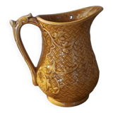 Sarreguemines foliage earthenware pitcher
