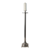 XXL Vintage Art Deco Candlestick in Silver Chrome-Plated Brass, Italy 1930s