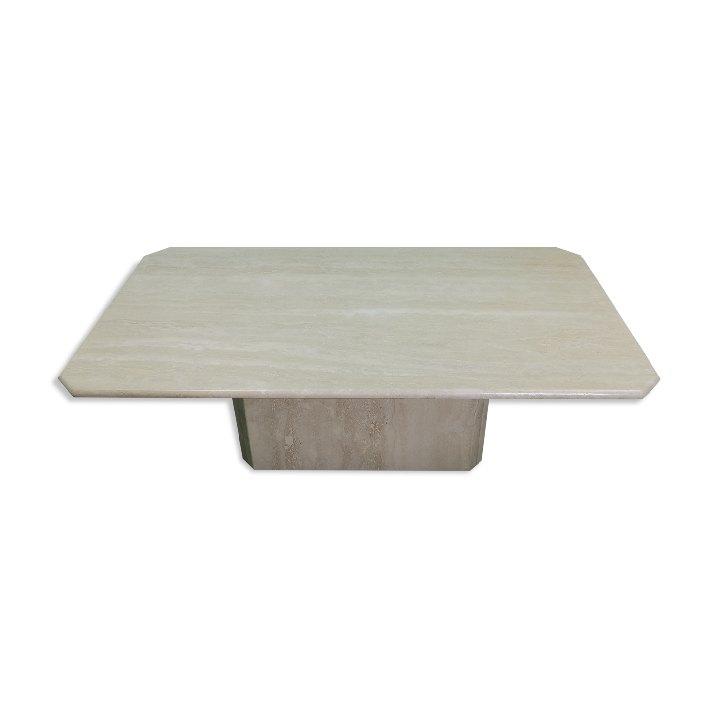 80's travertine coffee table