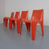 B1171 Fiberglass Stacking Chairs by Helmut Bätzner for Bofinger, 1960s, Set of 4