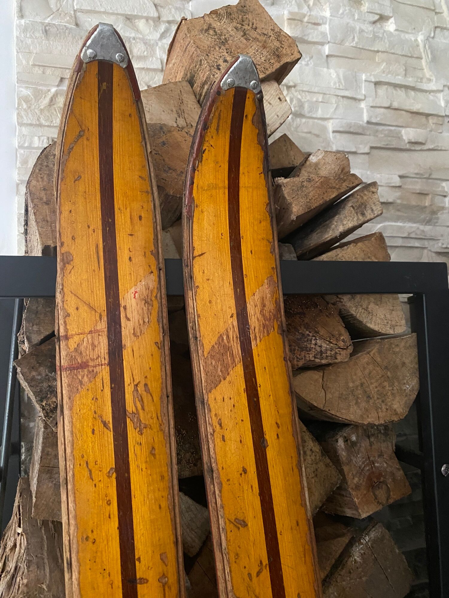 Paire de ski Rossignol Hickory vintage en bois