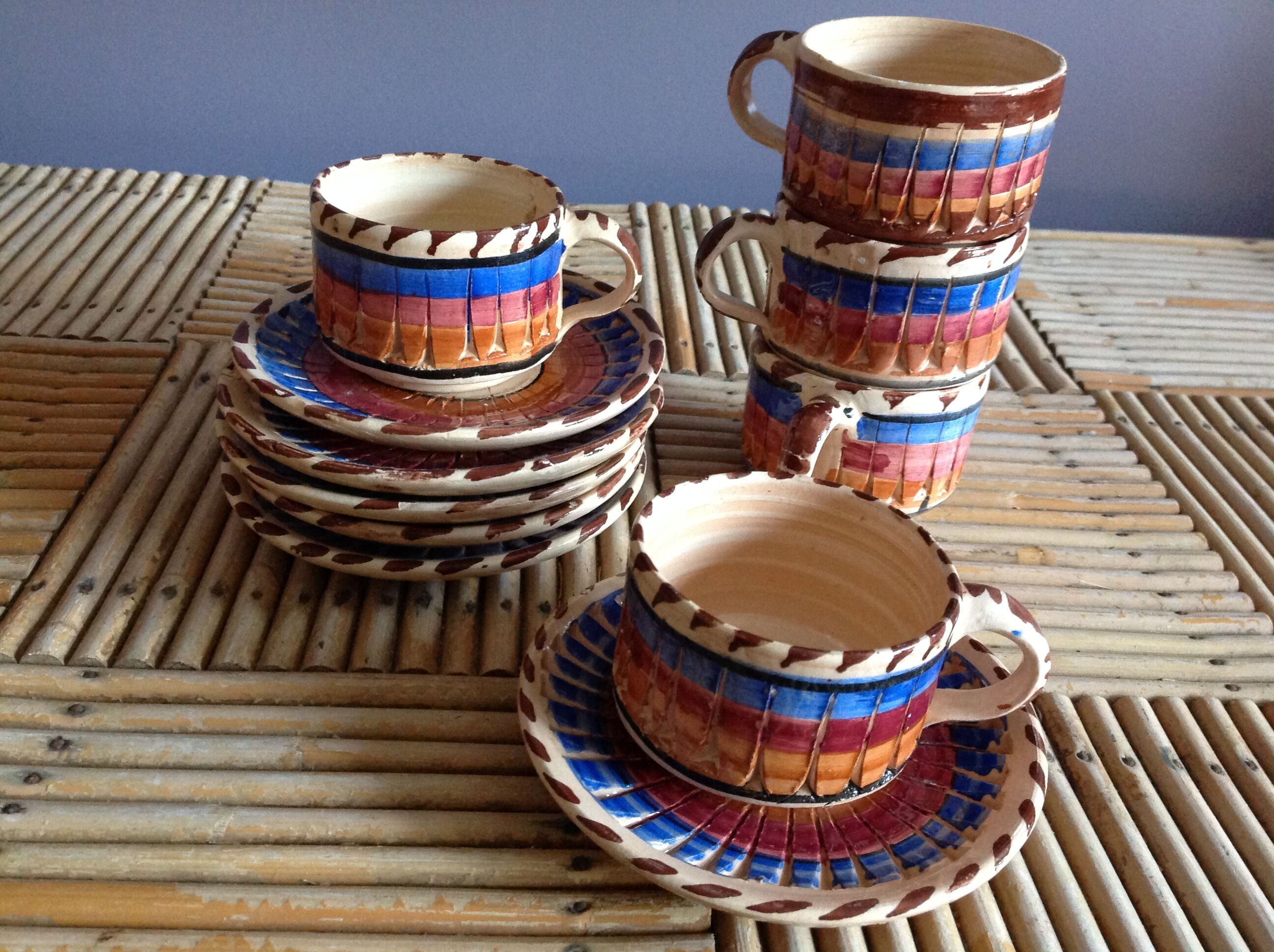 5 cups coffee cups in ceramics