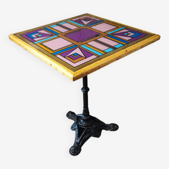 Retro painted cast iron bistro table 1990