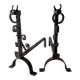 Pair of vintage steel brutalist andirons
