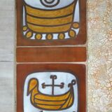 Jean Gregorieff coffee table for Roche Bobois, ceramic and brushed steel