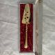 Vintage gold metal pie server – 1950s – with original case