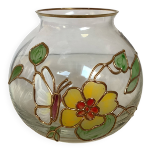 Vase boule vitrail tiffany