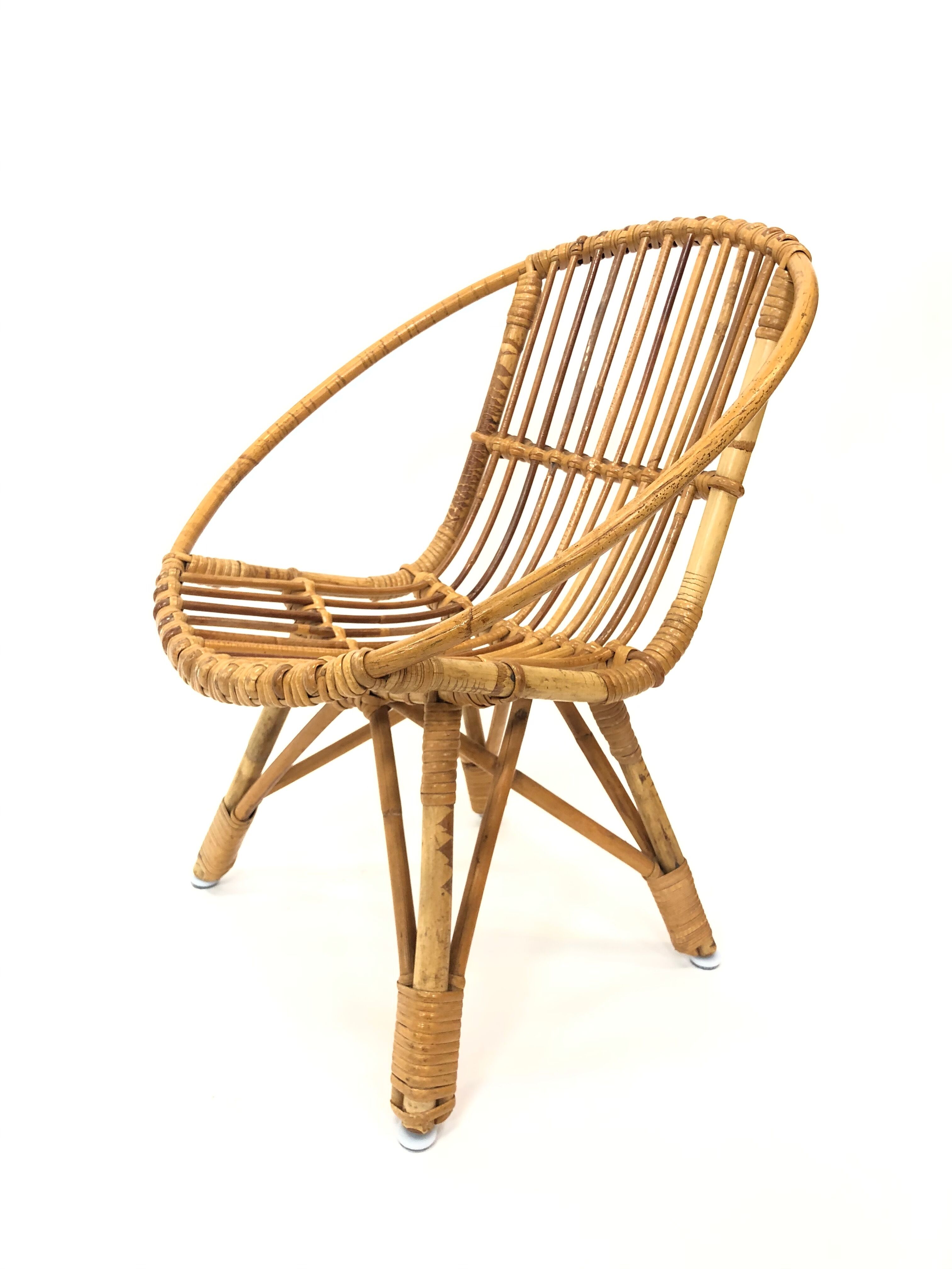Rohe rattan vintage high chair by Rohe Noordwolde
