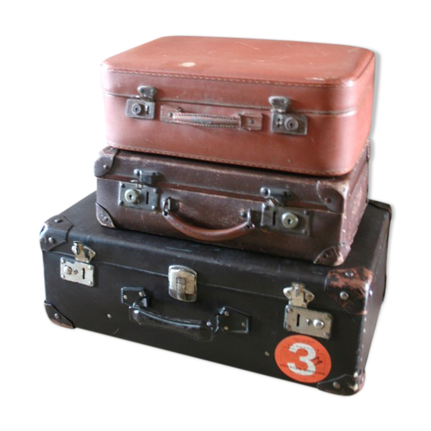 Set of 3 vintage suitcases