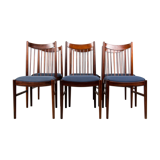 Series of 6 Danish chairs in Rio palissandre by Arne Vodder for Sibast 1960.