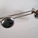 Chrome metal wall coat rack, vintage 1970s