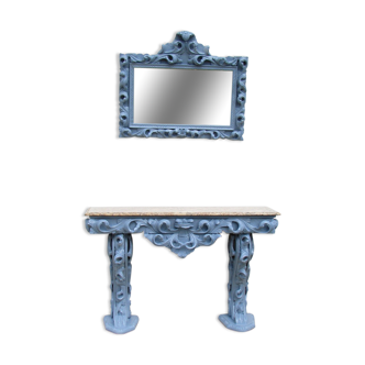 Console and mirror, Rococo style, modernized