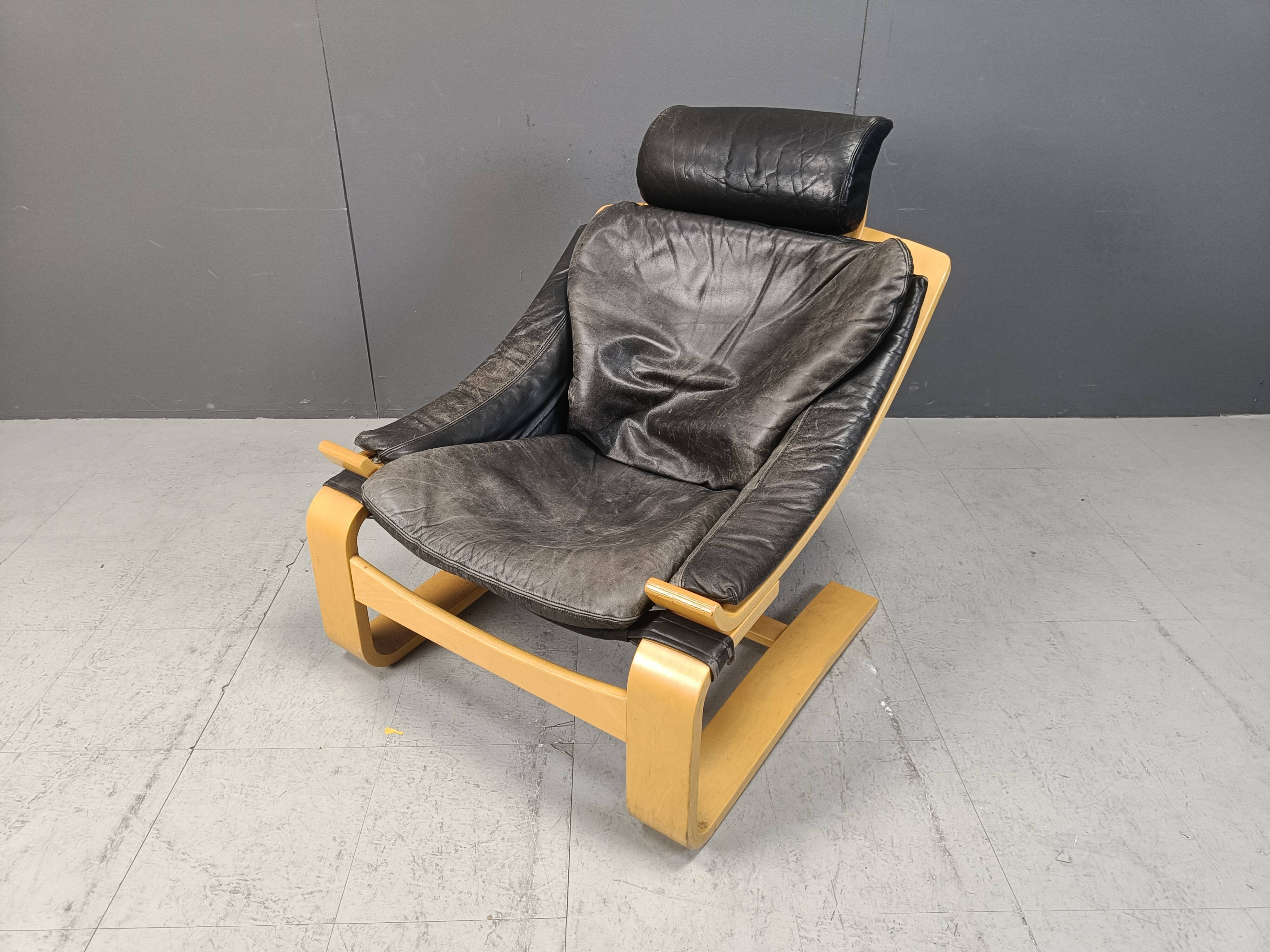 Fauteuil suédois Kroken par Ake Fribyter pour Nelo Möbel, années 1970