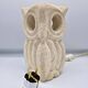 Lampe sculpturale en calcaire en forme de hibou par Albert Tormos, France