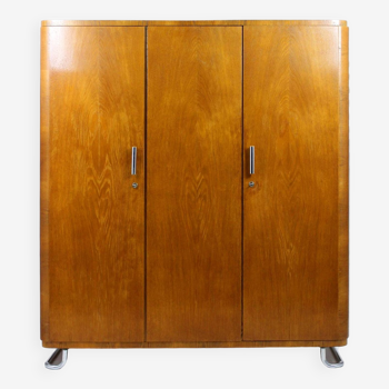 Armoire bauhaus chromée et acier tubulaire par hynek gottwald, 1930s