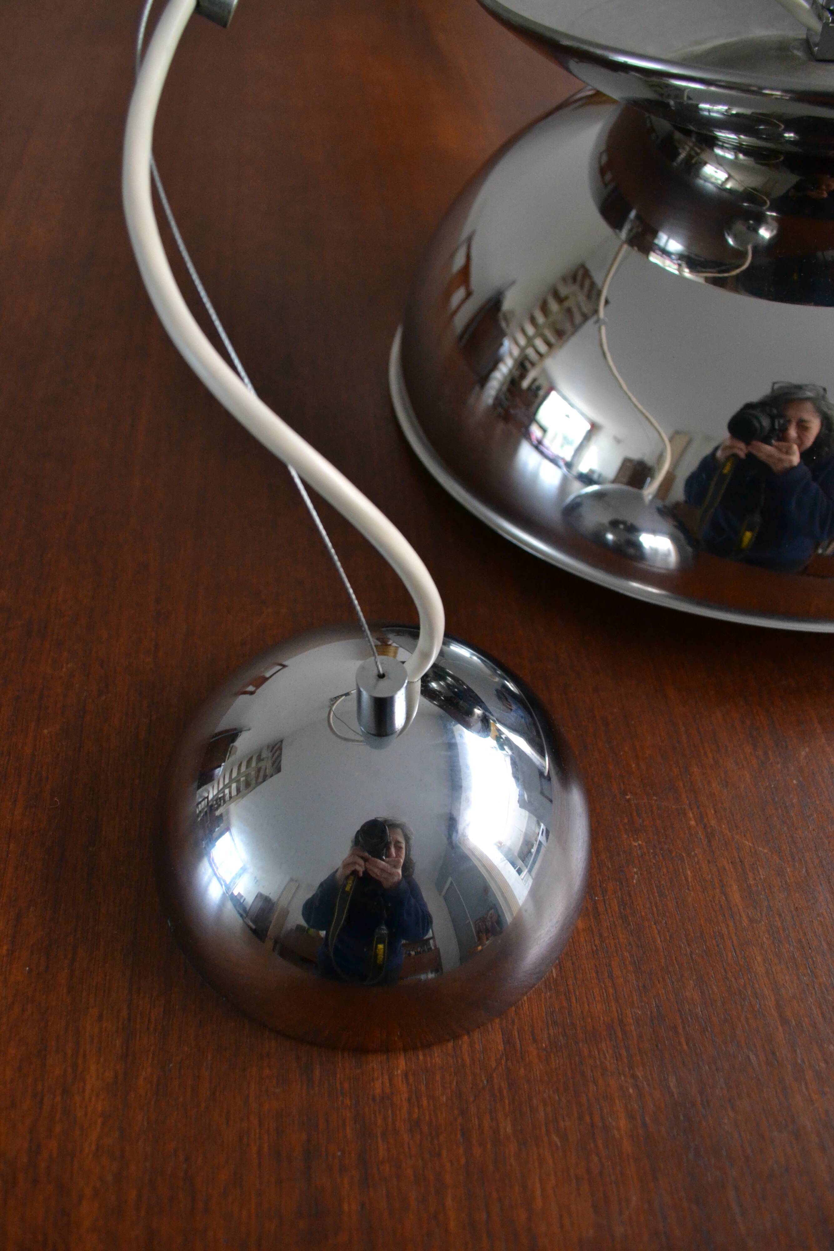 Concentrica pendant light by Harvey Guzzini chrome steel