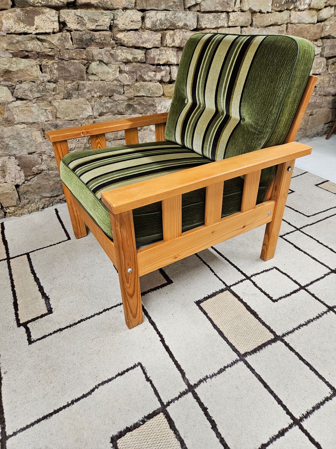 Pine fireside chair 1970