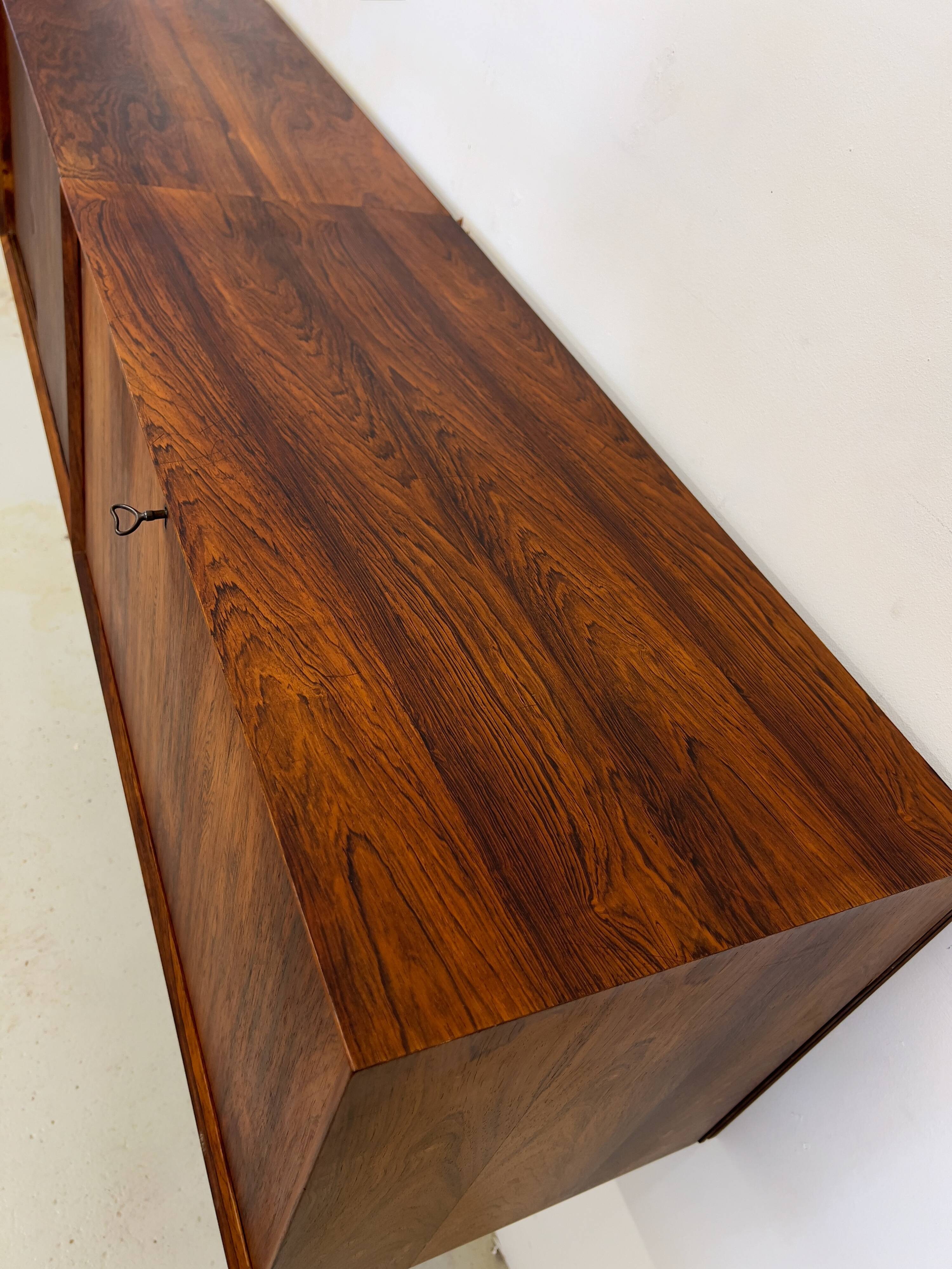 Poul Cadovius Royal System Rosewood Wall Mounted Sideboard 5