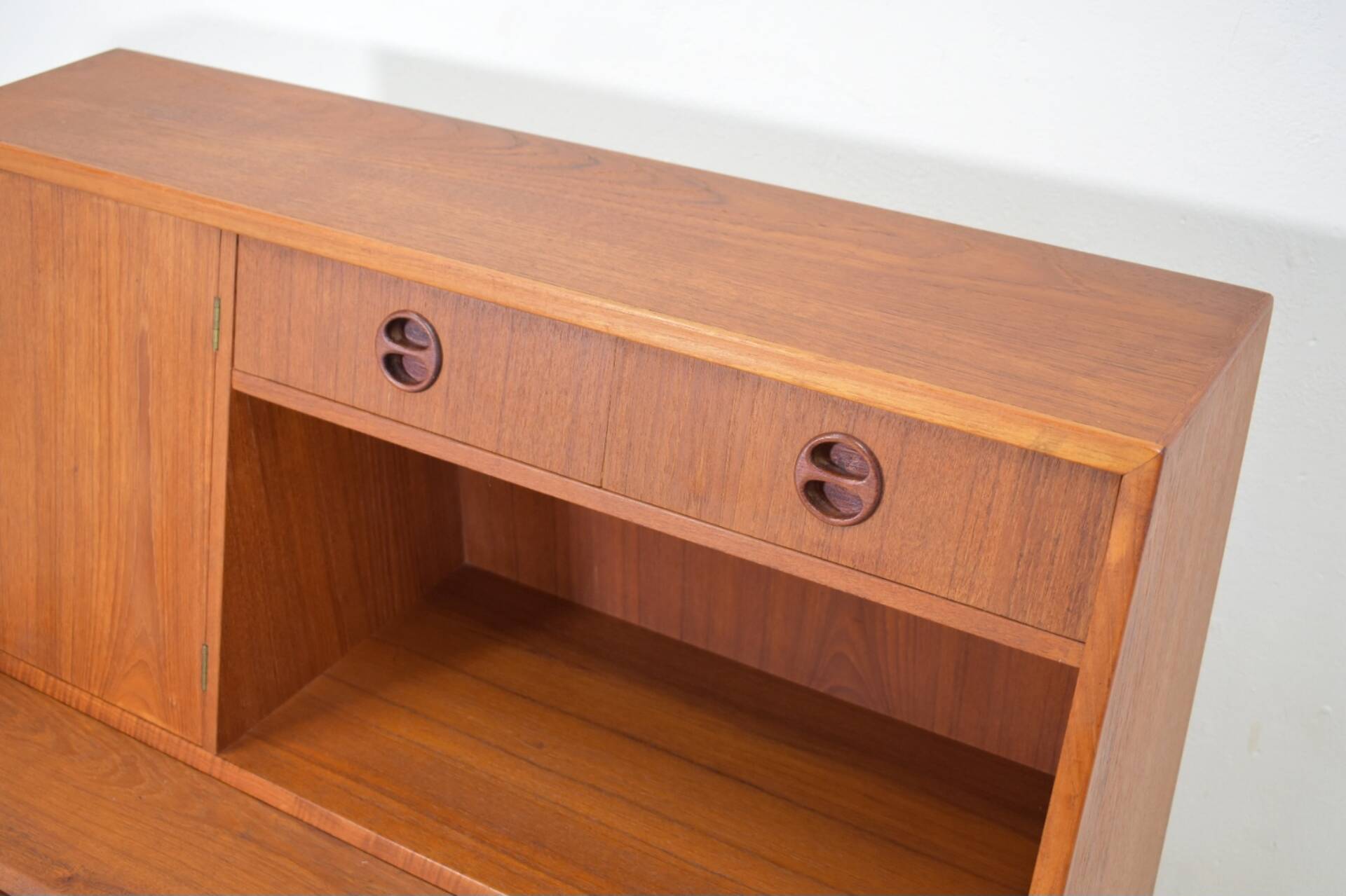 Danish sekretary teak 1960s vintage Scandinavian mid century